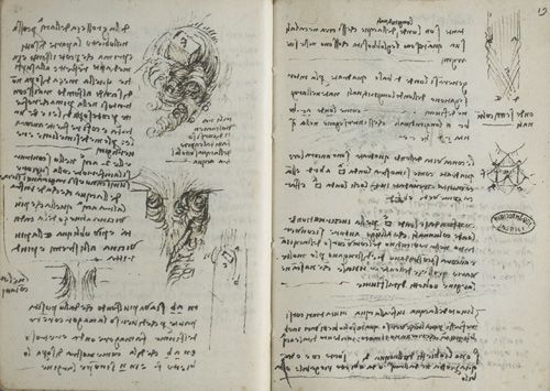 A photo of one of Leonardo da Vinci's notebooks.